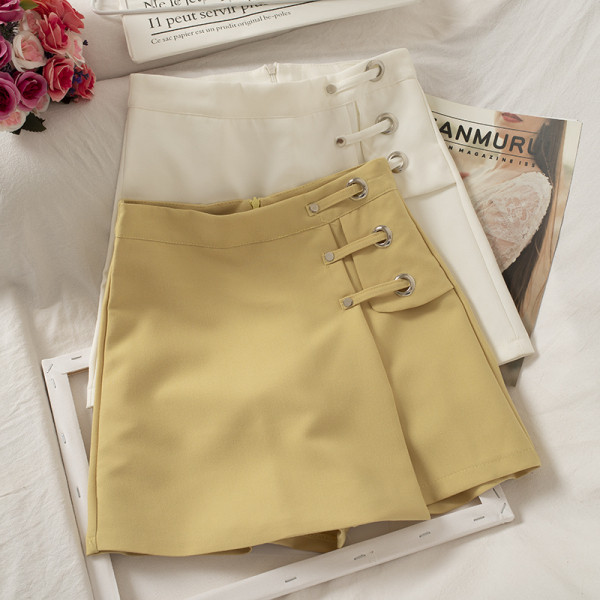 Fusta-pantaloni de dama cu fermoar si talie inalta