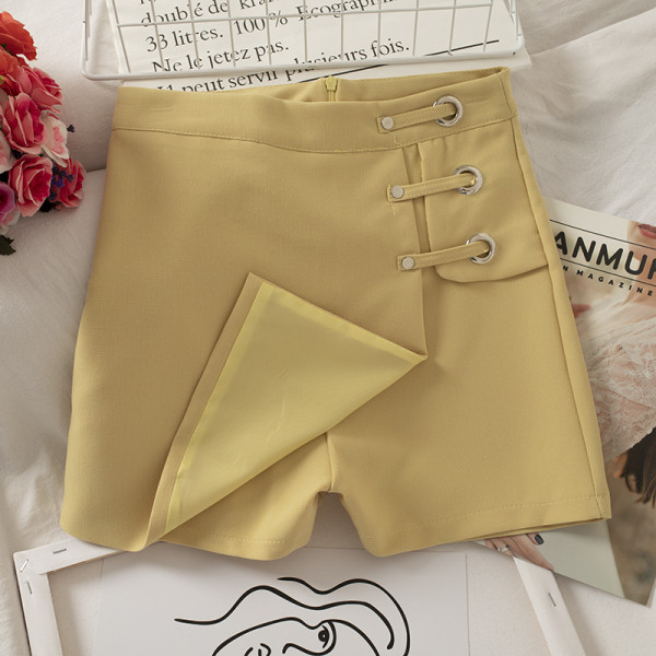 Fusta-pantaloni de dama cu fermoar si talie inalta