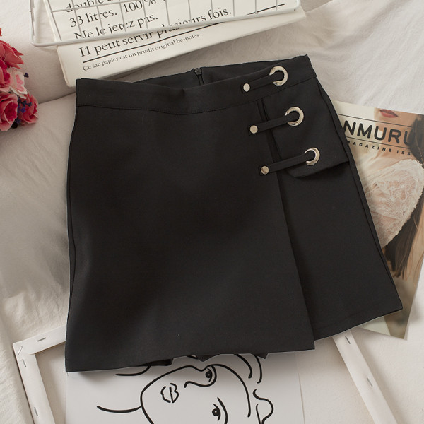 Fusta-pantaloni de dama cu fermoar si talie inalta