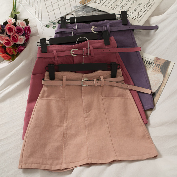 Fusta casual dama cu centura - A-line