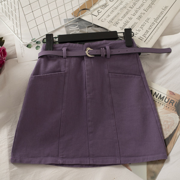 Fusta casual dama cu centura - A-line