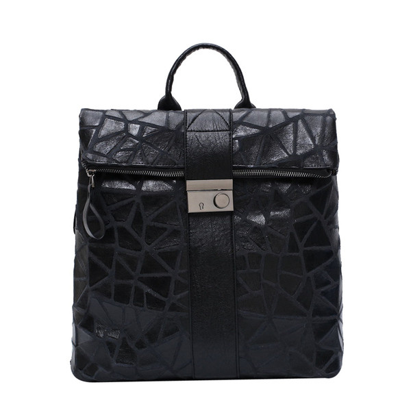 Rucsac de dama modern din piele ecologica cu element metalic