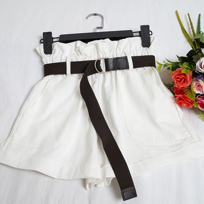 Pantaloni de dama model lat cu centura si talie inalta