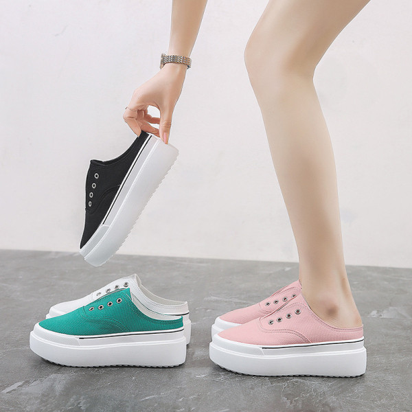 Pantofi casual dama fara sireturi si talpa inalta