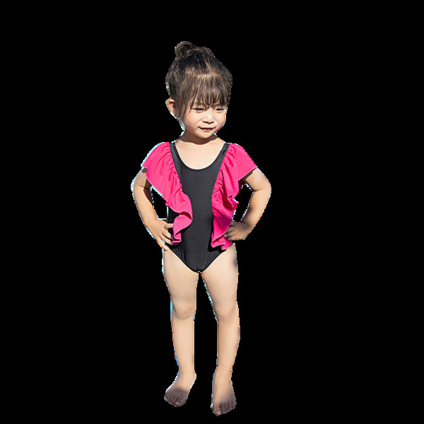 Praegune laste täisujumistrikoo lokkidega tüdrukutele