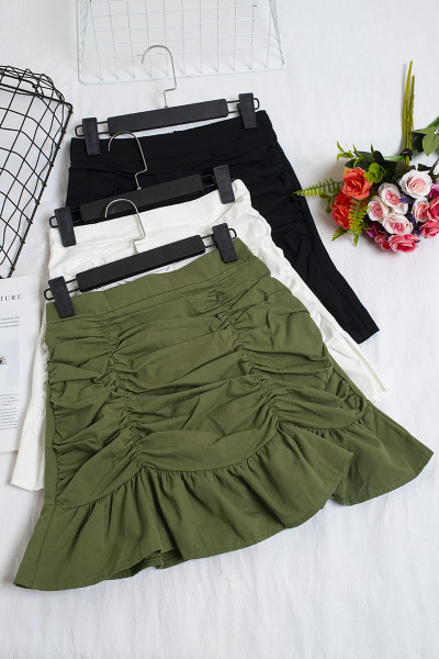 Model fustă scurtă de damă cu talie înaltă