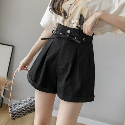 Sieviešu šorti ar saitēm un augstu vidukli