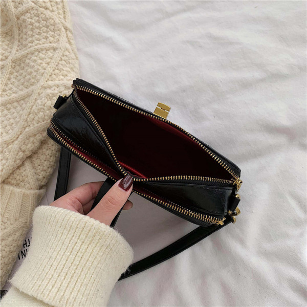 Geantă de umăr pentru femei, de ultimă generație, cu fermoar și mâner lung și subțire