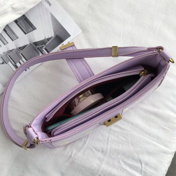 Mini geanta de dama moderna din piele ecologica cu model floral