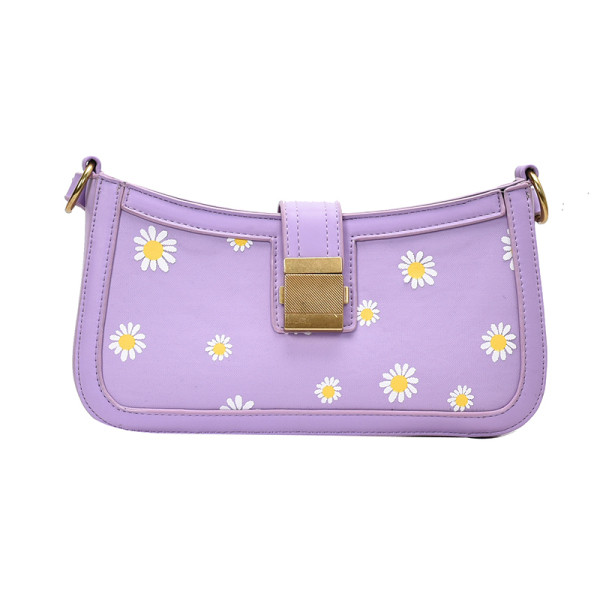 Mini geanta de dama moderna din piele ecologica cu model floral