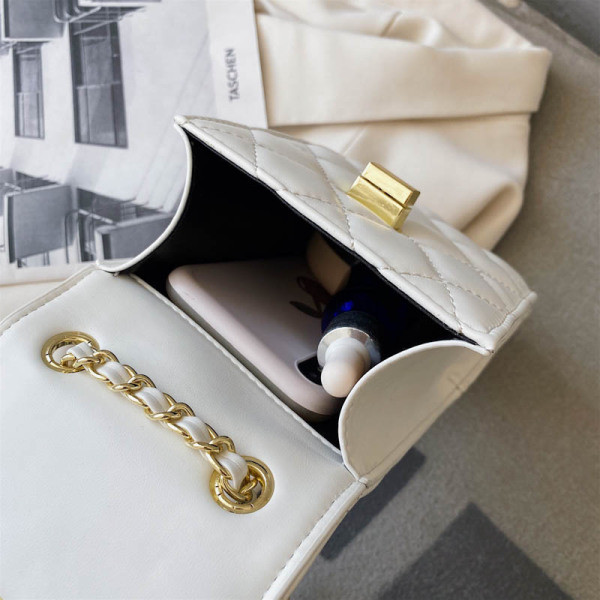 Geantă de umăr mini elegantă, cu mâner metalic