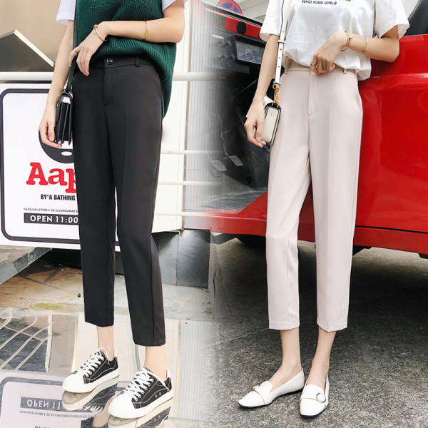 Pantaloni moderni de dama cu talie inalta si marimi pana la 3XL