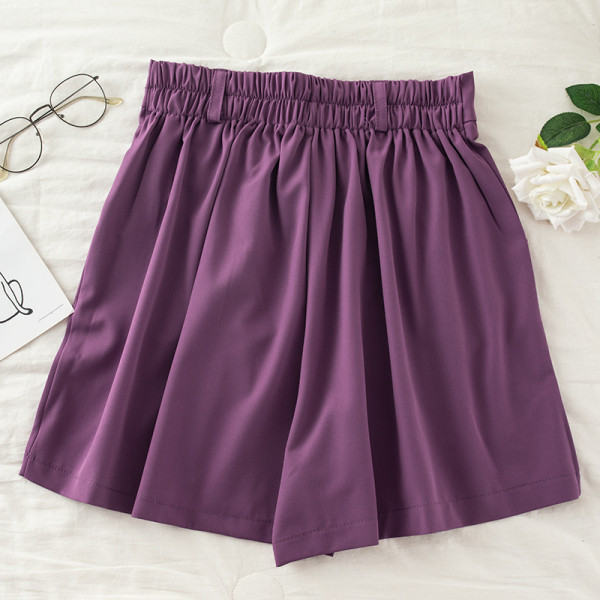 Pantaloni largi de dama cu nasturi si talie inalta