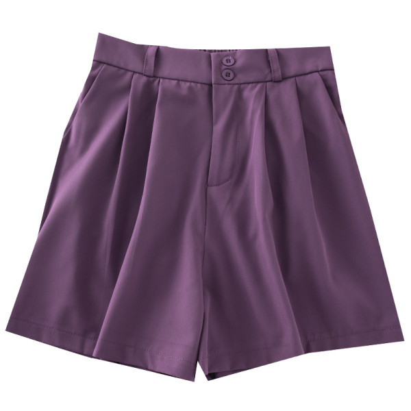 Pantaloni largi de dama cu nasturi si talie inalta