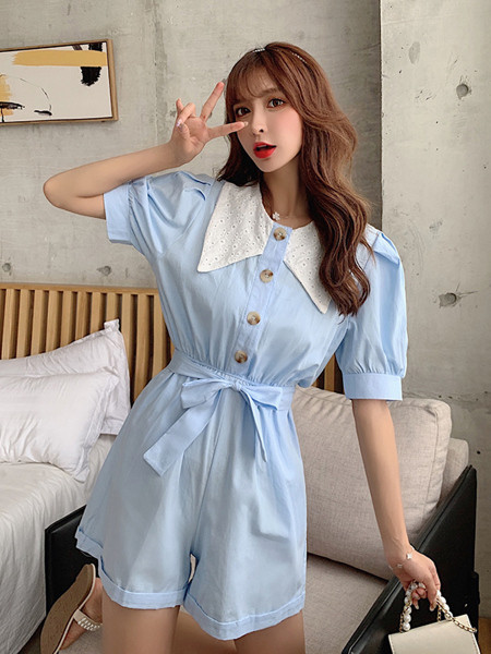 Salopeta de dama retro cu nasturi si guler