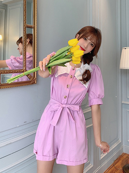 Salopeta de dama retro cu nasturi si guler