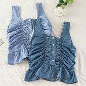 Top de damă modern cu bucle și nasturi