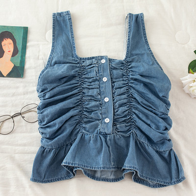 Top de damă modern cu bucle și nasturi