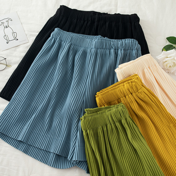 Pantaloni de dama plisati cu talie inalta