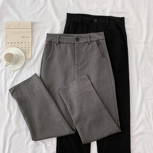 Modernas sieviešu bikses ar augstu vidukli un pogu