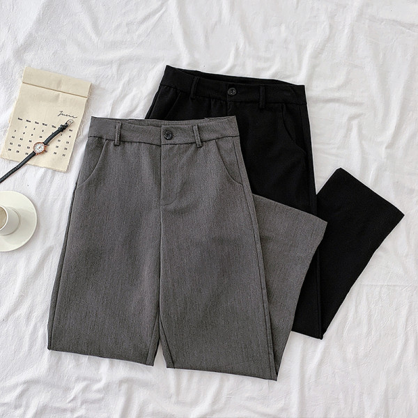 Modernas sieviešu bikses ar augstu vidukli un pogu