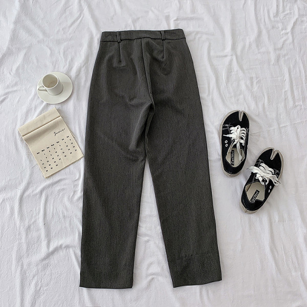 Modernas sieviešu bikses ar augstu vidukli un pogu