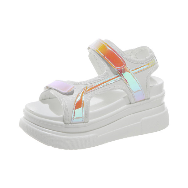 Modernas sieviešu mākslīgās ādas sandales ar platformu