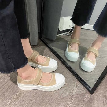 Casual γυναικεία παπούτσια με ψηλή σόλα και velcro