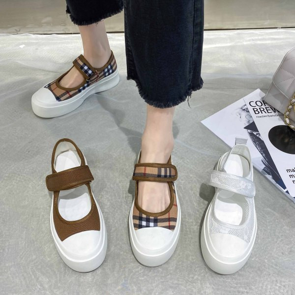 Pantofi casual dama cu talpa inalta si velcro