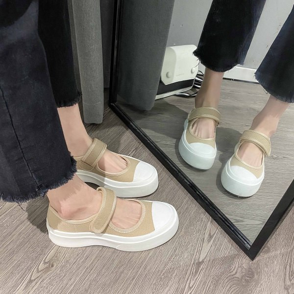 Pantofi casual dama cu talpa inalta si velcro