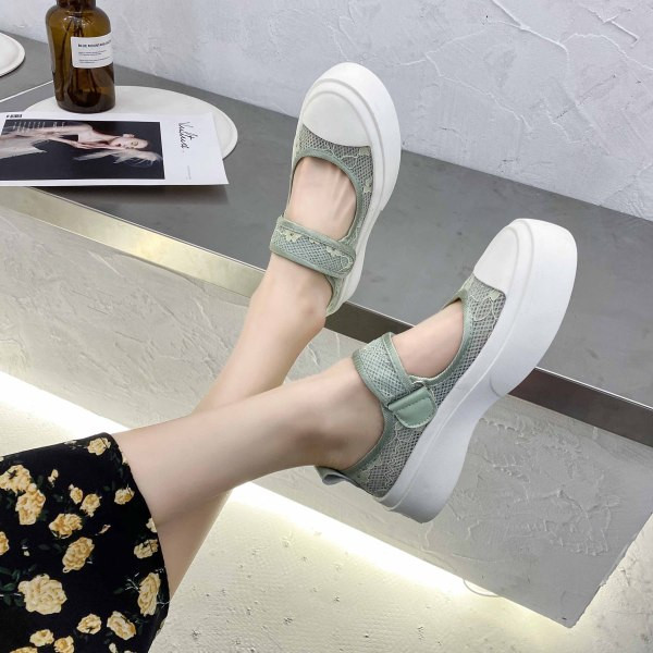 Pantofi casual dama cu talpa inalta si velcro