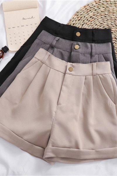 Model nou de pantaloni de dama cu nasture si talie inalta