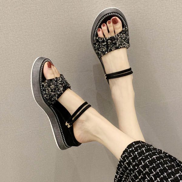 Papuci moderni de dama cu platforma si pietre