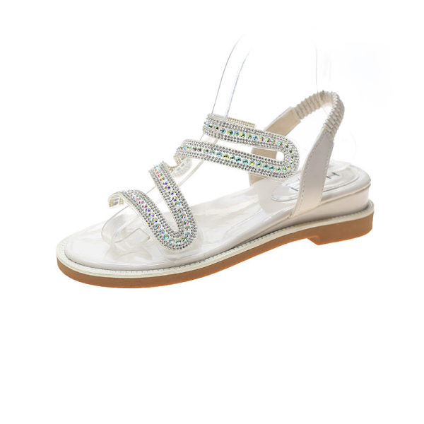 Sandale de dama moderne cu bretele din silicon si pietre