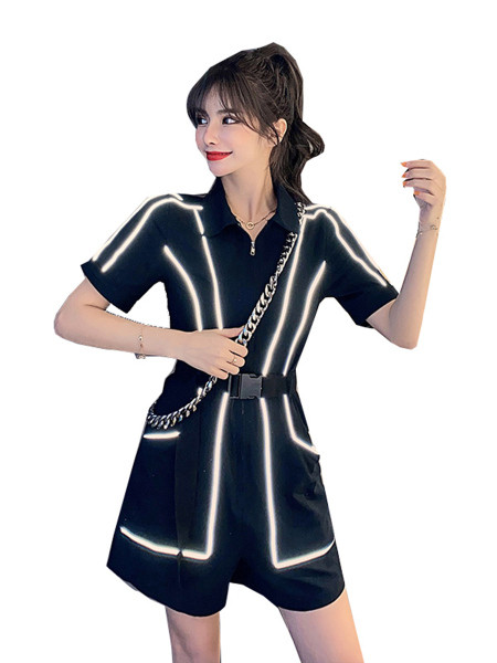 Moodne naiste kleit helkurpaelte ja vööga