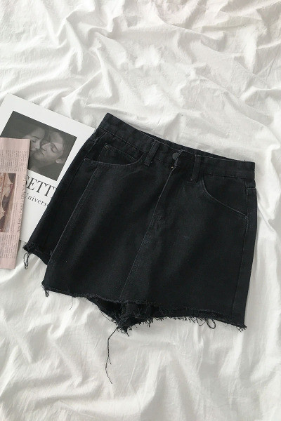 Naiste seelik-püksid taskute ja kõrge vöökohaga