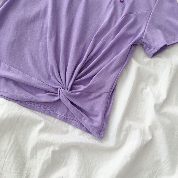 Naiste vabaaja tikandite ja lühikeste varrukatega t-särk