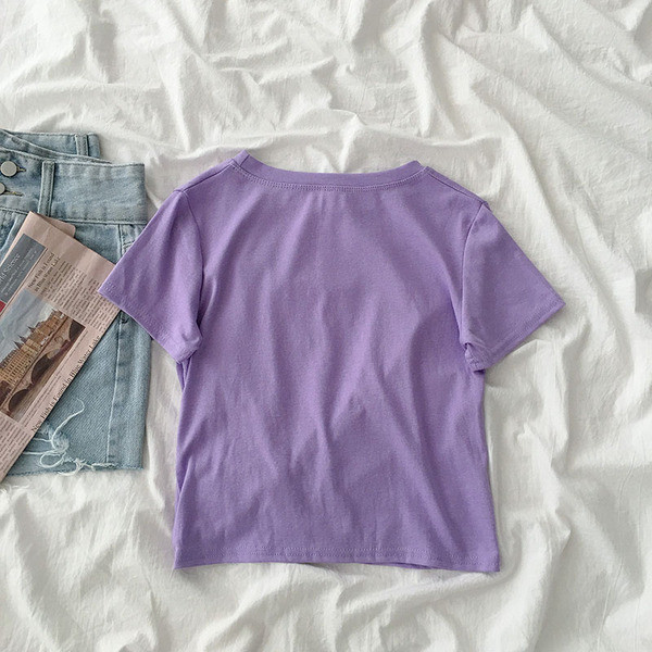 Naiste vabaaja tikandite ja lühikeste varrukatega t-särk