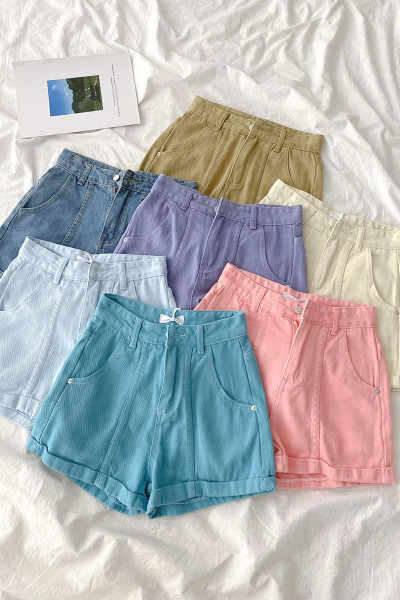 Uus mudel taskute ja kõrge vöökohaga naiste püksid