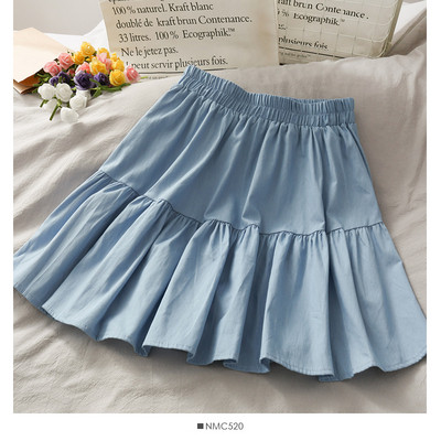 Lühike naiste plisseeritud seelik kõrge elastse vöökohaga