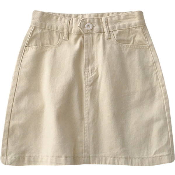 Ležerna ženska suknja s džepovima i visokim strukom