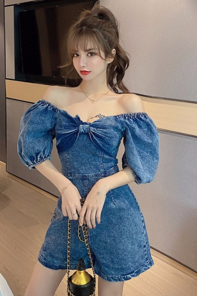 Γυναικείες ολόσωμες φόρμες τζιν με μανίκια 