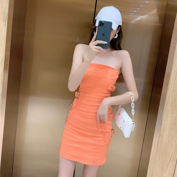 Rochie moderna de dama cu catarame