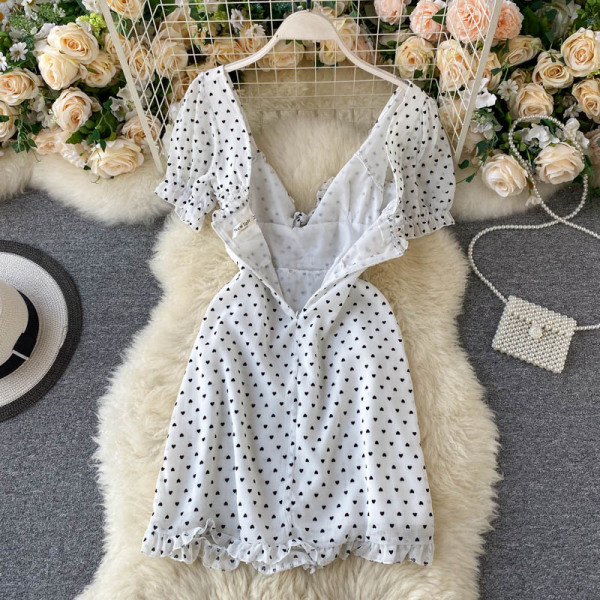 Rochie de dama moderna cu buline cu panglica