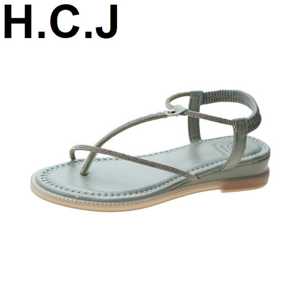 Sandale de dama cu talpa plate si bretele cu pietre