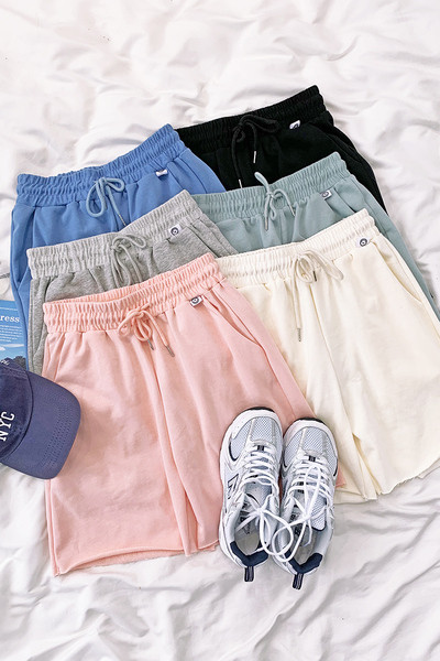 Pantaloni scurți casual dama cu cravate si talie elastica