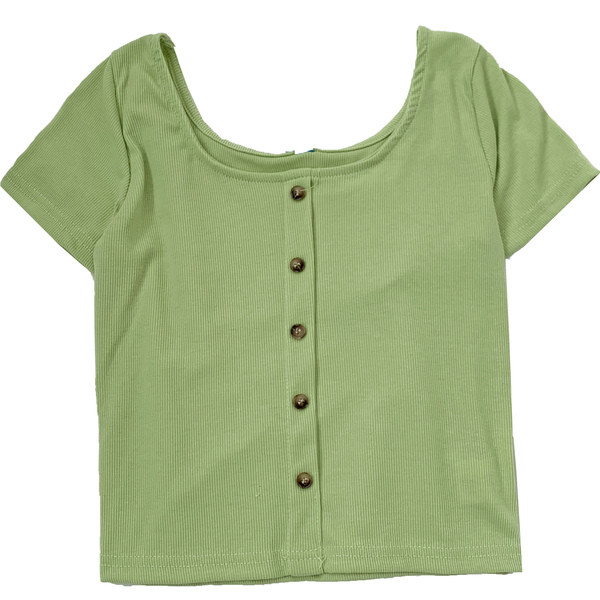 Tricou casual dama cu nasturi si maneca scurta