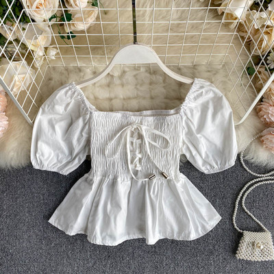 Bluză de damă modernă, cu cravate și mâneci