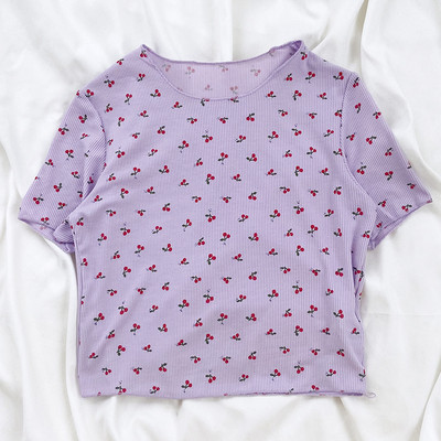 Γυναικείο μπλουζάκι με κοντά μανίκια και οβάλ λαιμόκοψη