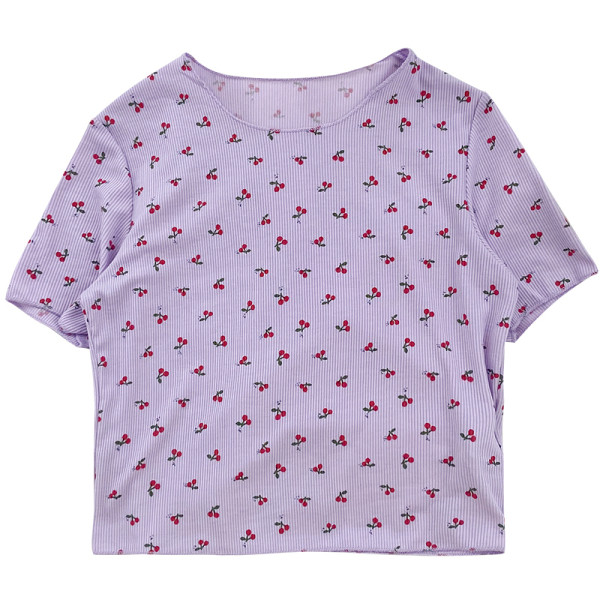 Γυναικείο μπλουζάκι με κοντά μανίκια και οβάλ λαιμόκοψη